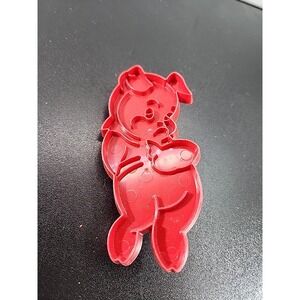 Vintage "Porky Pig" Red Plastic Tupperware Cookie Cutter collectible 5"